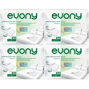 Evony Hasta Yatak Koruyucu Örtü 60*90Cm 120 Adet (4PK*30) (Kaymaz Özellikli)