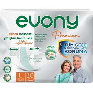 Evony Premium Hasta Bezi Yetişkin Bel Bantlı Tekstil Yüzey L-Büyük 60 Adet