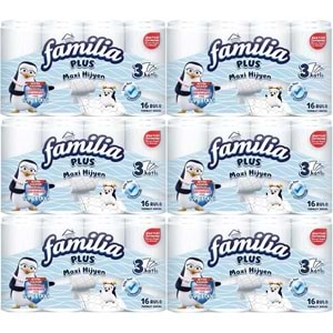 Familia Plus Tuvalet Kağıdı (3 Katlı) 96 Lı Set Maxi Hijyen (6PK*16)