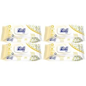 Fibril Islak Havlu Mendil 90 Yaprak Papatya Plastik Kapaklı (4 Lü Set) 360 Yaprak