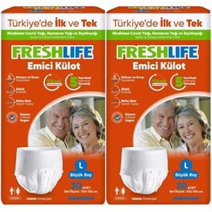 FreshLife Emici Külot Hasta Bezi Large - Büyük - L 60 Adet (2PK*30)