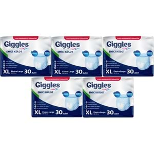 Giggles Hasta Bezi Yetişkin Emici Külot Ekstra Büyük (XL) 150 Adet (5Pk*30)