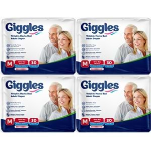 Giggles Hasta Bezi Yetişkin Bel Bantlı Tekstil Yüzey Orta - Medium (M) 120 Adet (4PK*30)