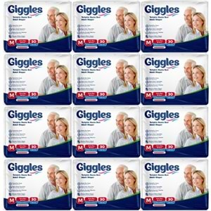 Giggles Hasta Bezi Yetişkin Bel Bantlı Tekstil Yüzey Orta - Medium (M) 360 Adet (12PK*30)