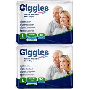 Giggles Hasta Bezi Yetişkin Bel Bantlı Tekstil Yüzey Büyük - Large (L) 60 Adet (2PK*30)