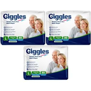 Giggles Hasta Bezi Yetişkin Bel Bantlı Tekstil Yüzey Büyük - Large (L) 90 Adet (3PK*30)