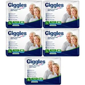 Giggles Hasta Bezi Yetişkin Bel Bantlı Tekstil Yüzey Büyük - Large (L) 150 Adet (5PK*30)