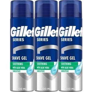 Gillette Traş Jeli Series 200ML Sensitive/Hassas/Yeşil (3PK*200ML)