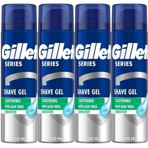 Gillette Traş Jeli Series 200ML Sensitive/Hassas/Yeşil (4PK*200ML)