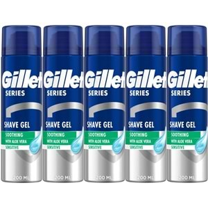 Gillette Traş Jeli Series 200ML Sensitive/Hassas/Yeşil (5PK*200ML)