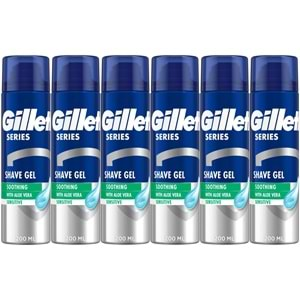 Gillette Traş Jeli Series 200ML Sensitive/Hassas/Yeşil (6PK*200ML)