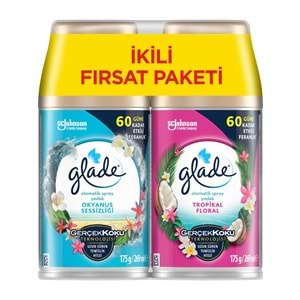 Glade Oda Kokusu Otomatik Sprey Yedek 269ML (8 Li Set) Okyanus Sessizliği ve Tropikal Floral (4PK*2)