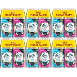 Glade Oda Kokusu Otomatik Sprey Yedek 269ML (12 Li Set) Okyanus Sessizliği ve Tropikal Floral(6PK*2)