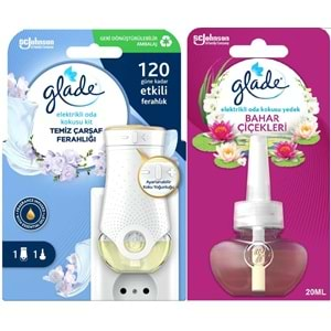 Glade Elektrikli Oda Kokusu Kit Temiz Çarşaf Ferahlığı + Yedek Bahar Çiçekleri