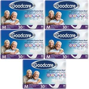 Goodcare Hasta Bezi Yetişkin Bel Bantlı Tekstil Yüzey M Medium - Orta 150 Adet (5PK*30)