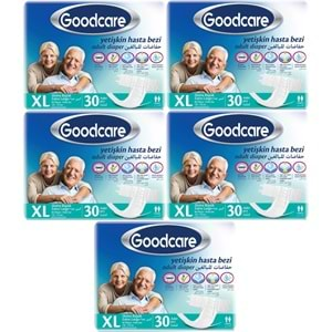 Goodcare Hasta Bezi Yetişkin Bel Bantlı Tekstil Yüzey XL Extra Large- Ekstra Büyük 150 Adet (5PK*30)