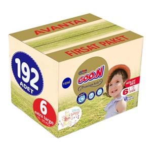 Goon Premium Soft Külot Bebek Bezi Beden:6 (15-25Kg) Extra Large 192 Adet Avantaj Fırsat Pk