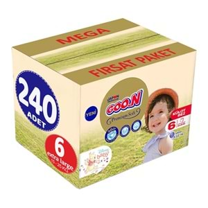 Goon Premium Soft Külot Bebek Bezi Beden:6 (15-25Kg) Extra Large 240 Adet Mega Fırsat Pk