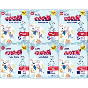 Goon Mutlu Bebek Külot Bebek Bezi Beden:5 (12-17Kg) Junior 144 Adet Jumbo Ekstra Pk