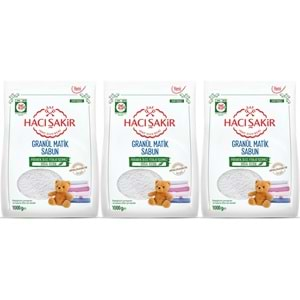 Hacı Şakir Sabun Tozu Granül Matik 3KG Parfümsüz (Bebekler/Hassas Ciltler İçin) 75 Yıkama (3PK*1KG)