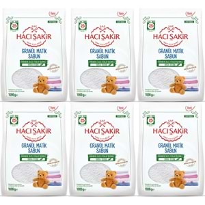 Hacı Şakir Sabun Tozu Granül Matik 6KG Parfümsüz (Bebekler/Hassas Ciltler İçin) 150 Yıkama (6PK*1KG)