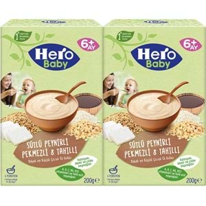 Hero Baby Kaşık Maması 200GR Sütlü Peynirli Pekmezli 8 Tahıllı 2 Li Set