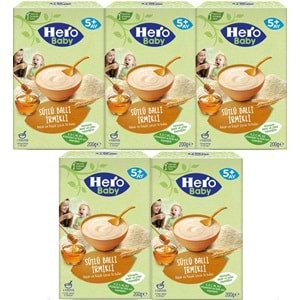 Hero Baby Kaşık Maması 200GR Sütlü Ballı İrmikli 5 Li Set