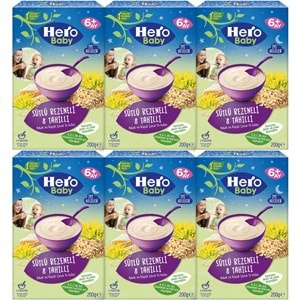 Hero Baby Kaşık Maması 200GR Gece Sütlü Rezeneli 8 Tahıllı 6 Lı Set