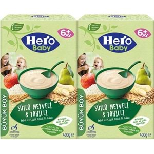 Hero Baby Kaşık Maması 400GR Sütlü Meyveli 8 Tahıllı 2 Li Set