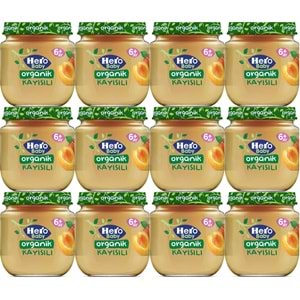 Hero Baby Kavanoz Maması 120GR Organik Kayısılı (12 Li Set)