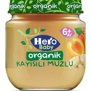 Hero Baby Kavanoz Maması 120GR Organik Kayısılı Muzlu (12 li Set)