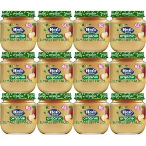 Hero Baby Kavanoz Maması 120GR Organik Elmalı Şeftalili (12 Li Set)