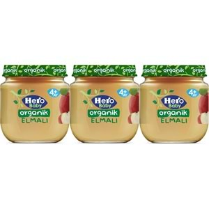 Hero Baby Kavanoz Maması 120GR Organik Elmalı (3 Lü Set)