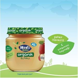 Hero Baby Kavanoz Maması 120GR Organik Elmalı (9 Lu Set)