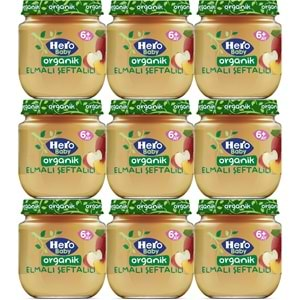 Hero Baby Kavanoz Maması 120GR Organik Elmalı Şeftalili (9 Lu Set)