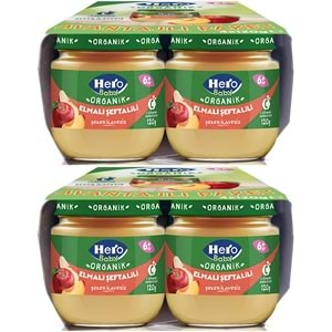 Hero Baby Kavanoz Maması 120GR Avantaj Pk (8 Li Set) Elmalı Şeftalili (2PK*4)