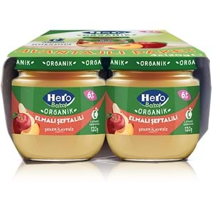 Hero Baby Kavanoz Maması 120GR Avantaj Pk (8 Li Set) Elmalı Şeftalili (2PK*4)