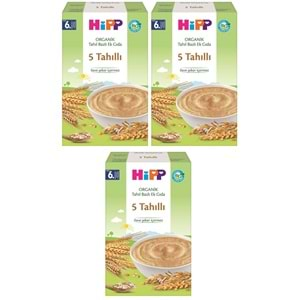 Hipp Organik 5 Tahıllı Kaşık Maması 200Gr 3 Lü Set