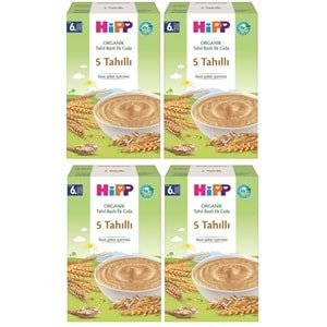 Hipp Organik 5 Tahıllı Kaşık Maması 200Gr 4 Lü Set