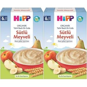 Hipp Organik Sütlü Meyveli Tahıl Bazlı Kaşık Maması 250Gr (2 Li Set)