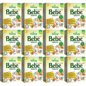 Hünnap Bebe Bisküvisi Keçi Sütlü 400GR 12 li Set (Toplam 4800GR)