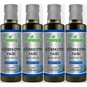 Hünnap Çörekotu Yağı 100ML (Soğuk Pres) (4 Lü Set)