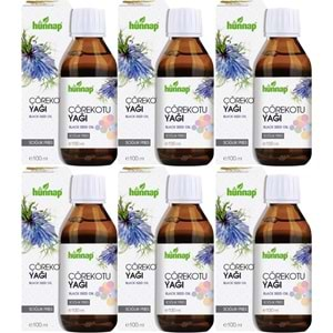 Hünnap Çörekotu Yağı 100ML (Soğuk Pres) 6 Lı Set