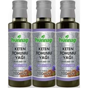 Hünnap Keten Tohumu Yağı 100ML (Soğuk Press) (3 Lü Set)