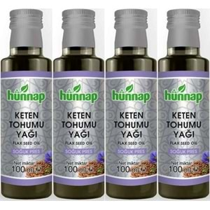 Hünnap Keten Tohumu Yağı 100ML (Soğuk Press) (4 Lü Set)