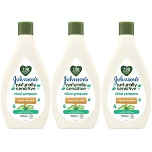 Johnsons Baby Vücut Şampuanı 395ML Natural Sensitive (Organik Aloe Veralı) (3 Lü Set)