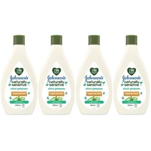 Johnsons Baby Vücut Şampuanı 395ML Natural Sensitive (Organik Aloe Veralı) (4 Lü Set)