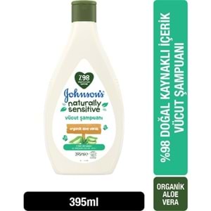 Johnsons Baby Vücut Şampuanı 395ML Natural Sensitive (Organik Aloe Veralı) (5 Li Set)