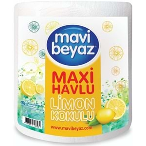 Mavi Beyaz Maxi Kağıt Havlu Dev Rulo Pk Limon Kokulu (4 Lü Set)