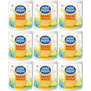 Mavi Beyaz Maxi Kağıt Havlu Dev Rulo Pk Limon Kokulu (9 Lu Set)